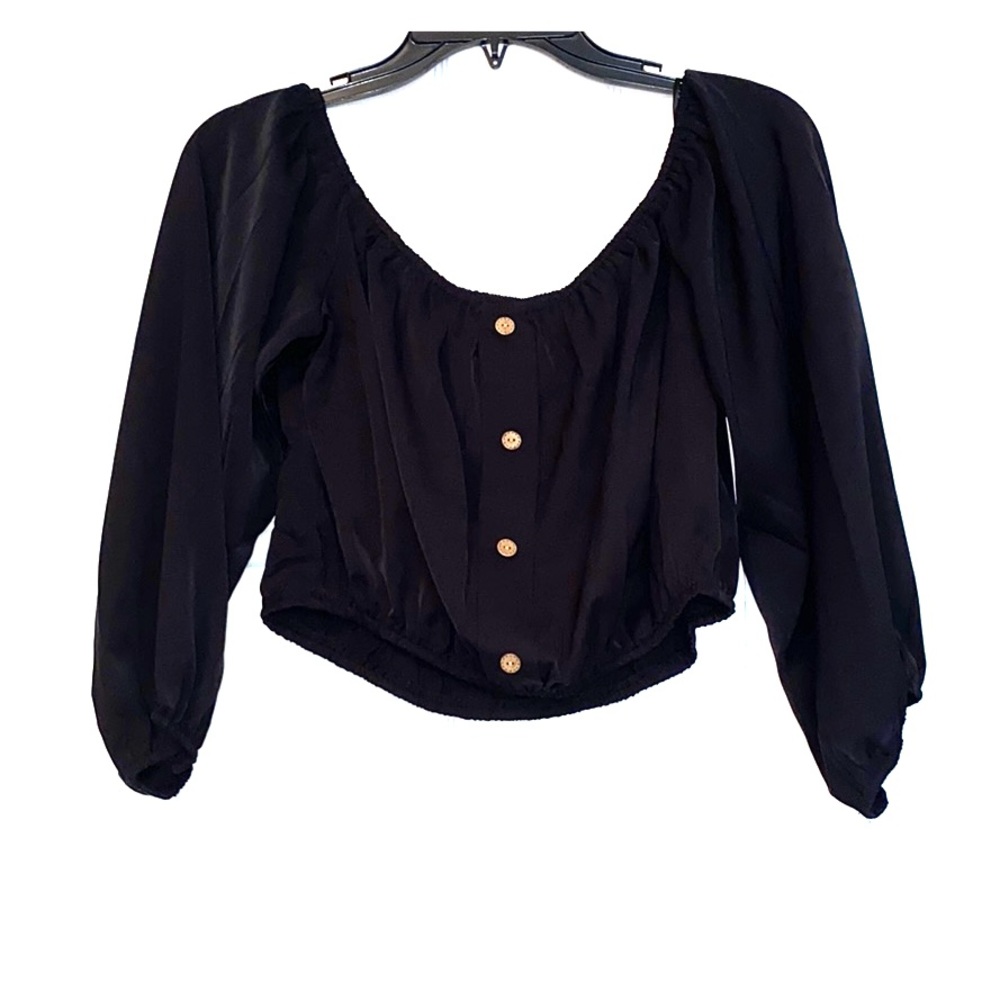Black buttoned Crop top